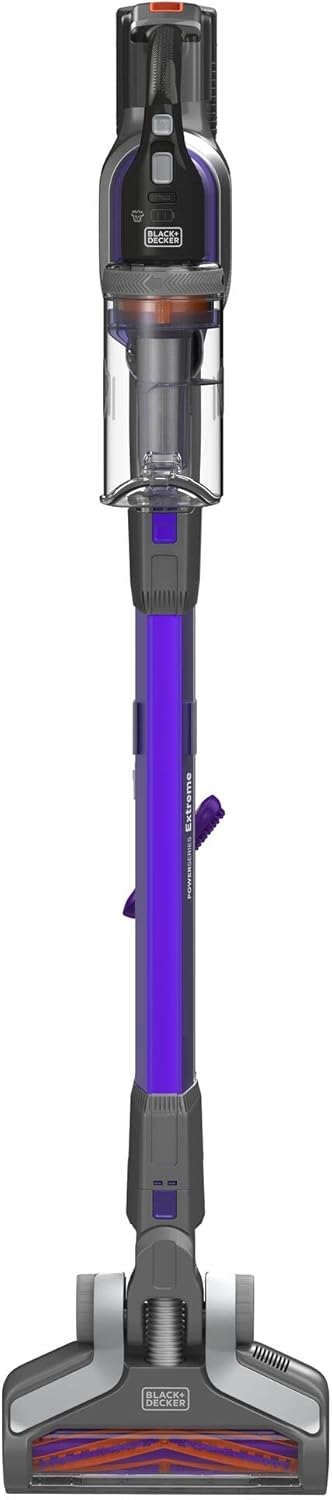 BLACK+DECKER, Aspirapolvere Senza Fili a Batteria Litio, Separabile, Portatile, Tecnologia Antigroviglio, Viola Metallizzato, BDPSE1815P-QW