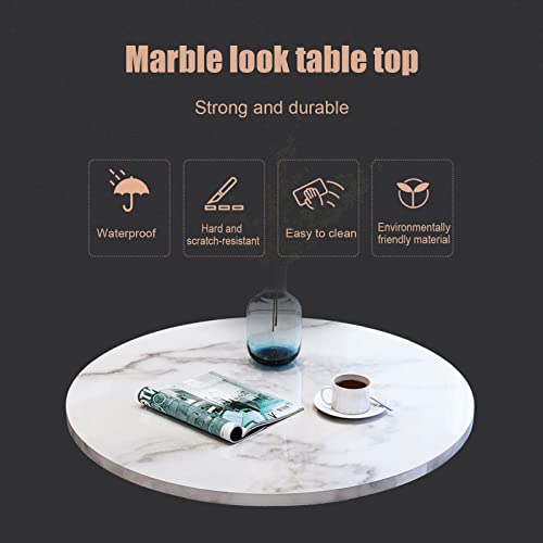 Set tavolo rotondo e sedia per negoziazione aziendale ufficio reception 80 cm tavolo con 4 sedie per casa, camera da letto, balcone, biblioteca, salotto, caffetteria, sedili in pelle : Casa e cucina