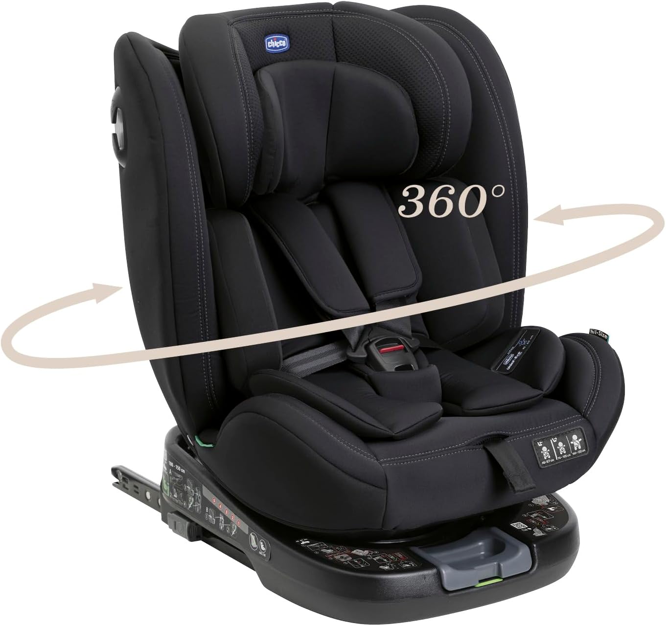 Chicco Unico Evo I-Size, Seggiolino Auto 0-36 Kg, omologato ECE R129/03, Isofix Girevole A 360° E Reclinabile, Gruppo 0+/1/2/3 Da 0 A 12 Anni