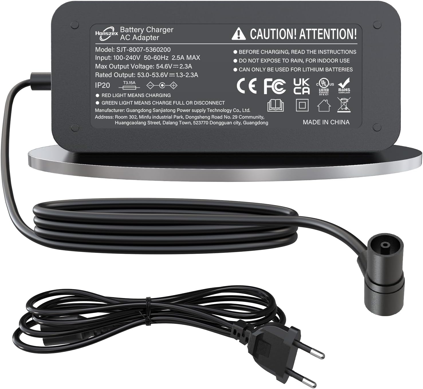 Honszex 42V 2A Caricatore Monopattino, Caricabatterie Monopattino per Xiaomi M365, Pro, Pro 2, Mi 4, 4 Lite, 5 Elite, Serie di Ninebot Segway, Caricatore Rapido da 85 W per Batteria al Litio da 36 V