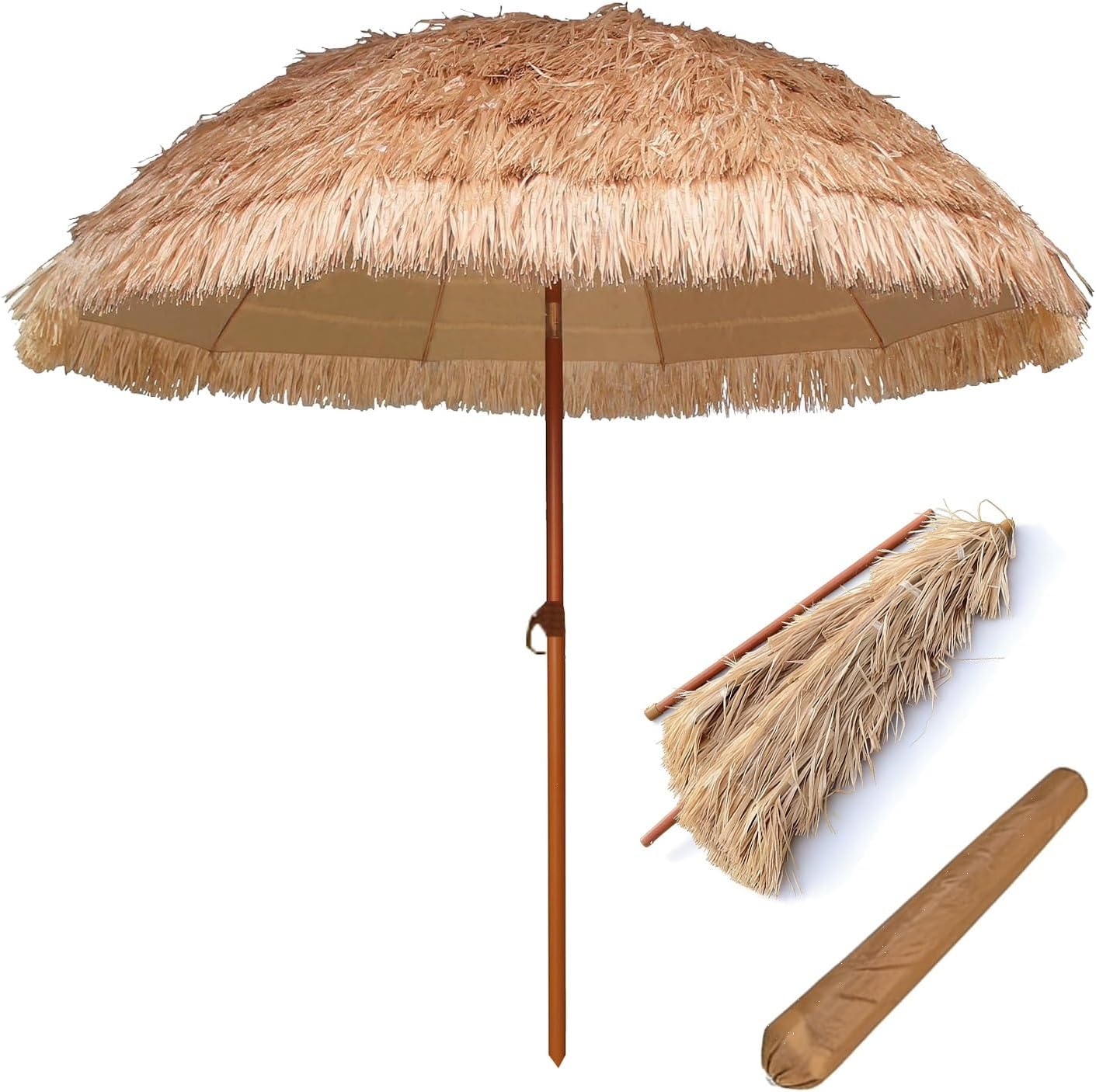 1,6 M, 1,8 M, 2,4 M, Tischschirm for Den Außenbereich, Tragbarer Außenschirm, Höhenverstellbar, Terrasse, Garten, Strand, Pool, Hinterhof(2m/6.5ft)