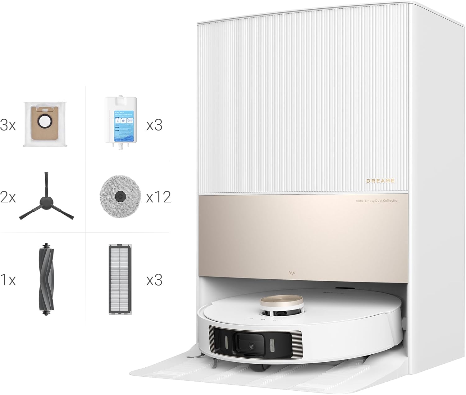 DREAME L20 Ultra Complete Robot Aspirapolvere Lavapavimenti con Tecnologia MopExtend, Rimozione e Sollevamento dei moci, 7000 Pa, Aspirapolvere Robot con Set di Accessori per Pavimenti e Tappeti