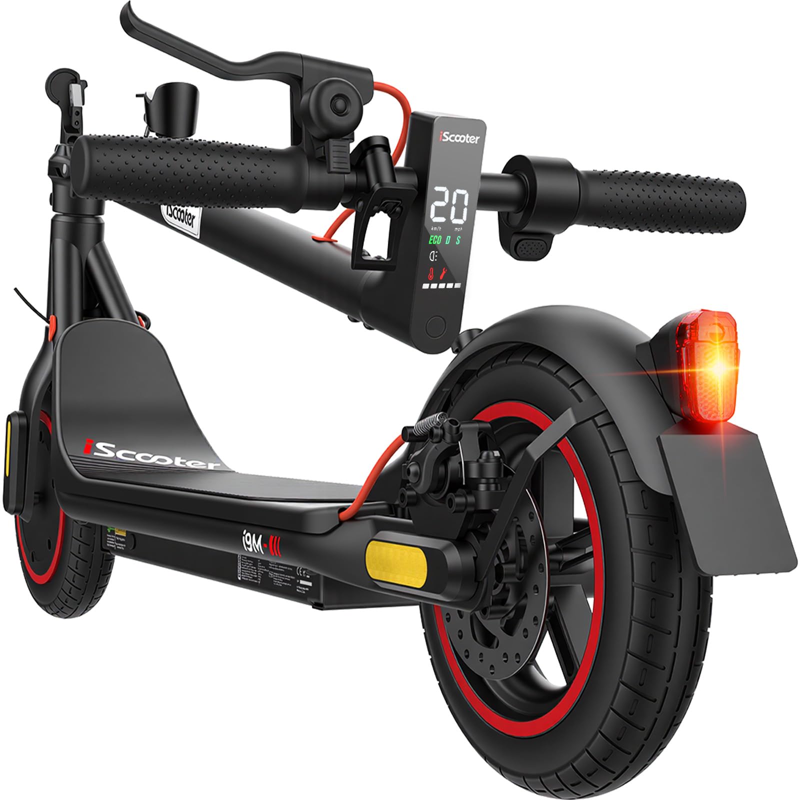 E-Scooter mit Straßenzulassung und ABE, Modell I9m, 500W, bis 30 km Reichweite, 10 Zoll Luftreifen, faltbar, 120 kg, Smart App