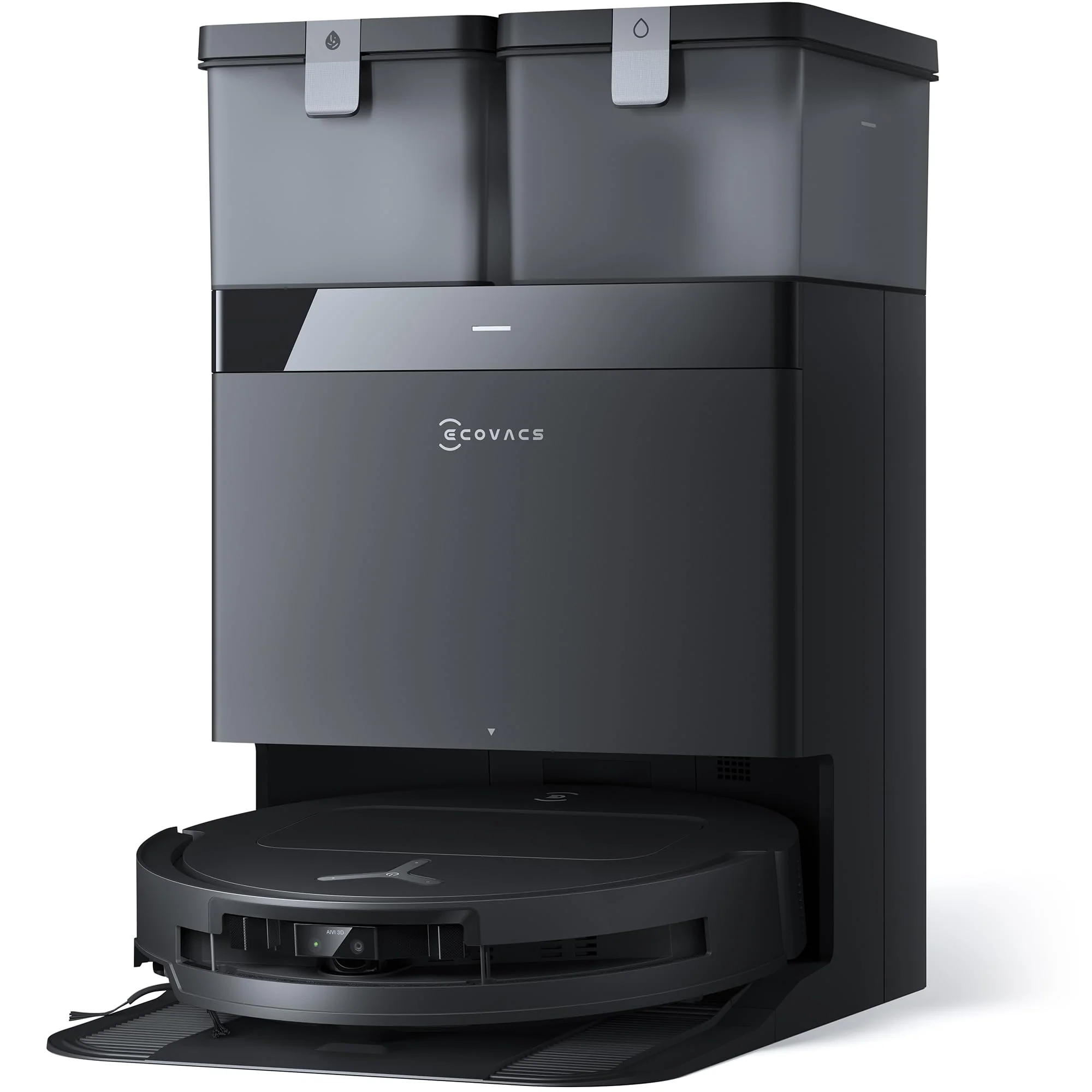 ECOVACS DEEBOT T50 Omni Saugroboter mit Wischfunktion,15.000 Pa, T30 Omni-Upgrade, Ausziehbare Seitenbürste und Mopp, ZeroTangle 2.0, Moppwäsche mit 75°C heißem Wasser, All-in-One Station