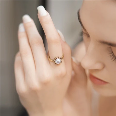 Newbridge Silverware | Ring with Pearl Setting