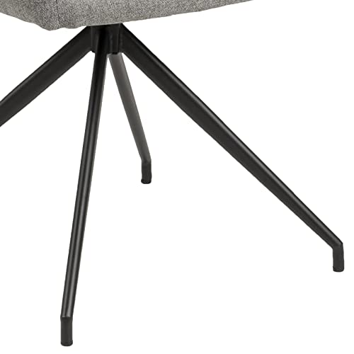 AC Design Furniture Naila Carver Sedia da Pranzo 1 pezzo Sedia da Cucina Con Braccioli Rivestimento Grigio Gambe in Metallo Nero Con Girevole H: 88 x L: 59 x P: 59 cm : Amazon.it: Casa e cucina
