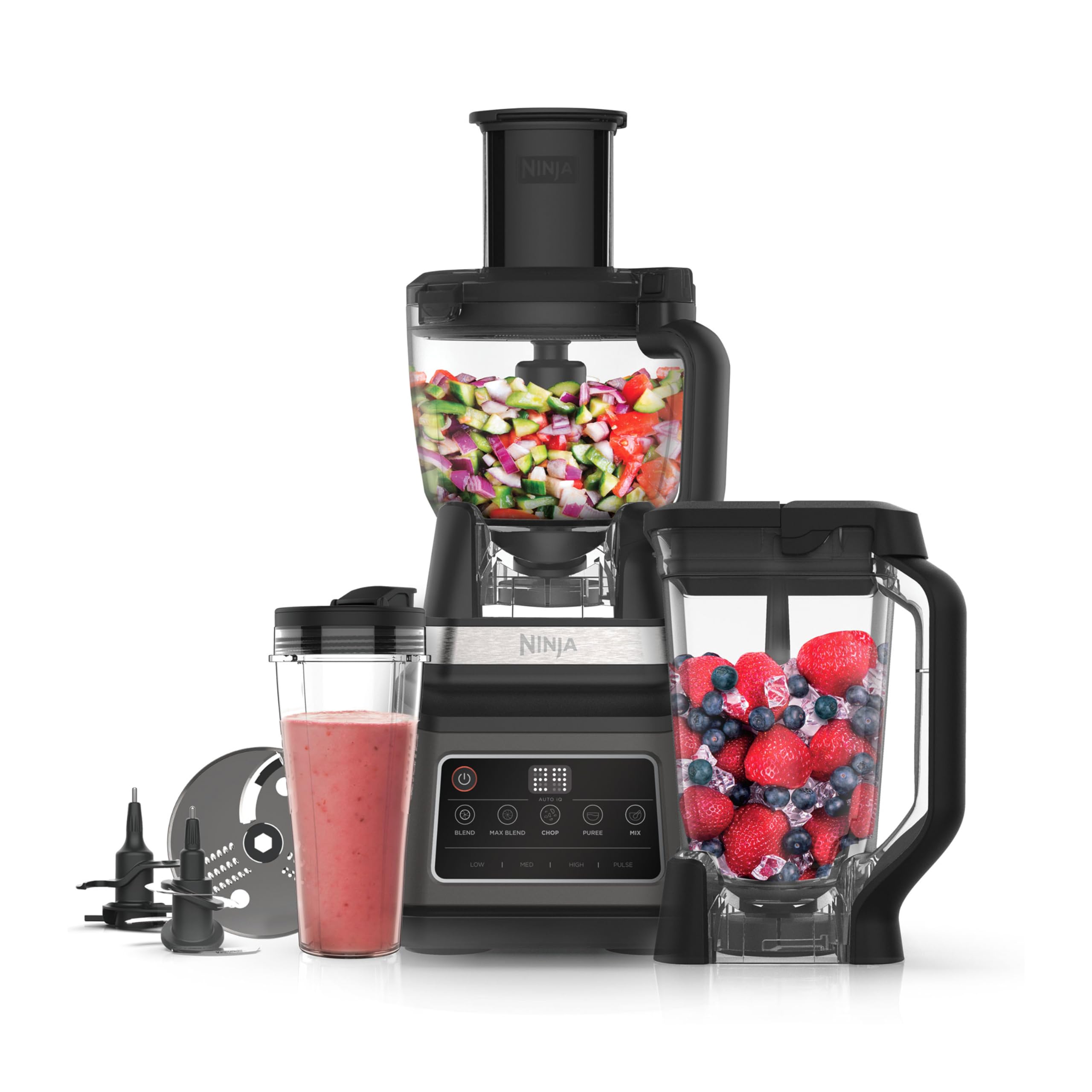 Ninja 3 in 1 Küchenmaschine Mixer mit 5 Programmen Mixen Max Mixen multifunktional für Küche