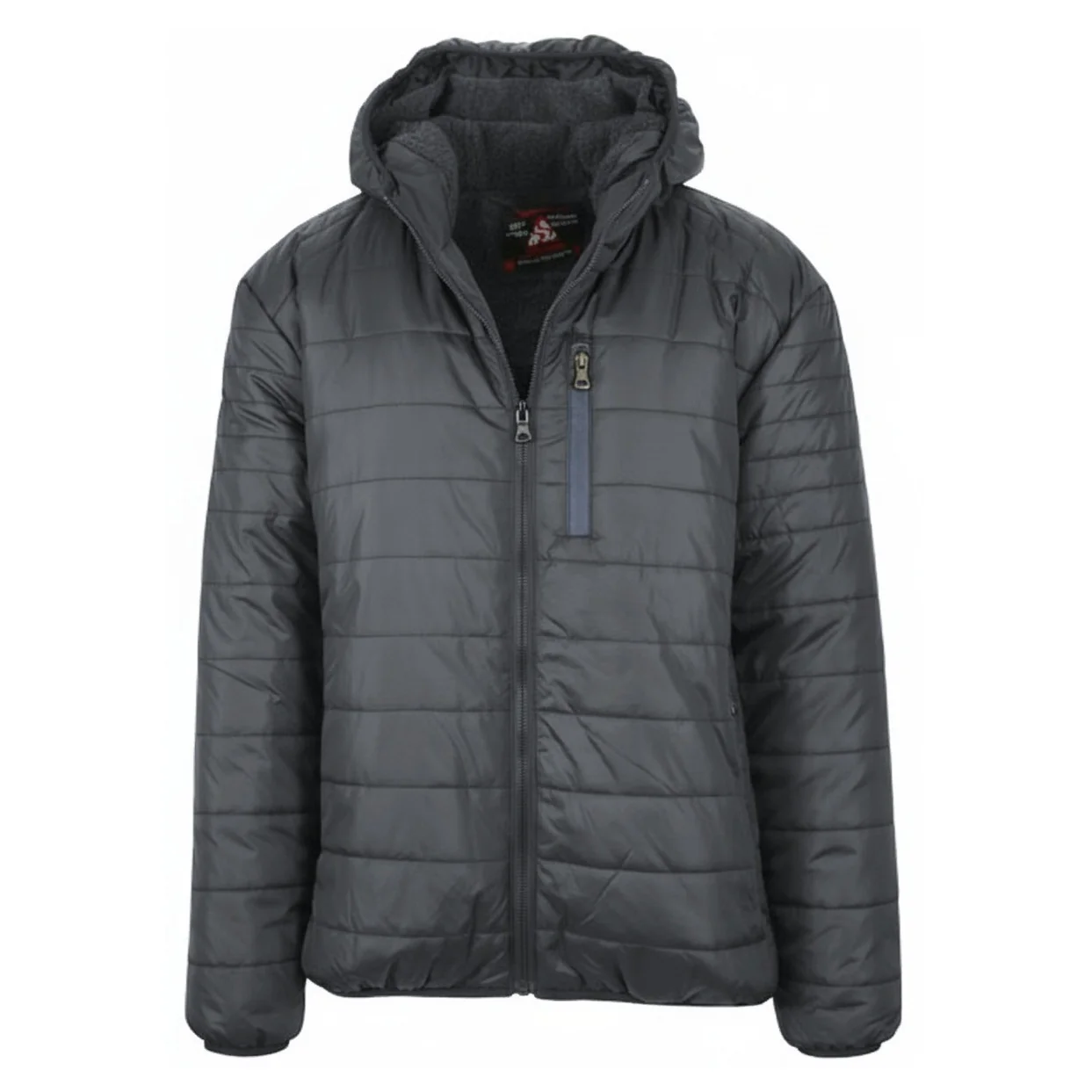 12 Pack Adult Bubble Jacket with Sherpa Lining in Charcoal
