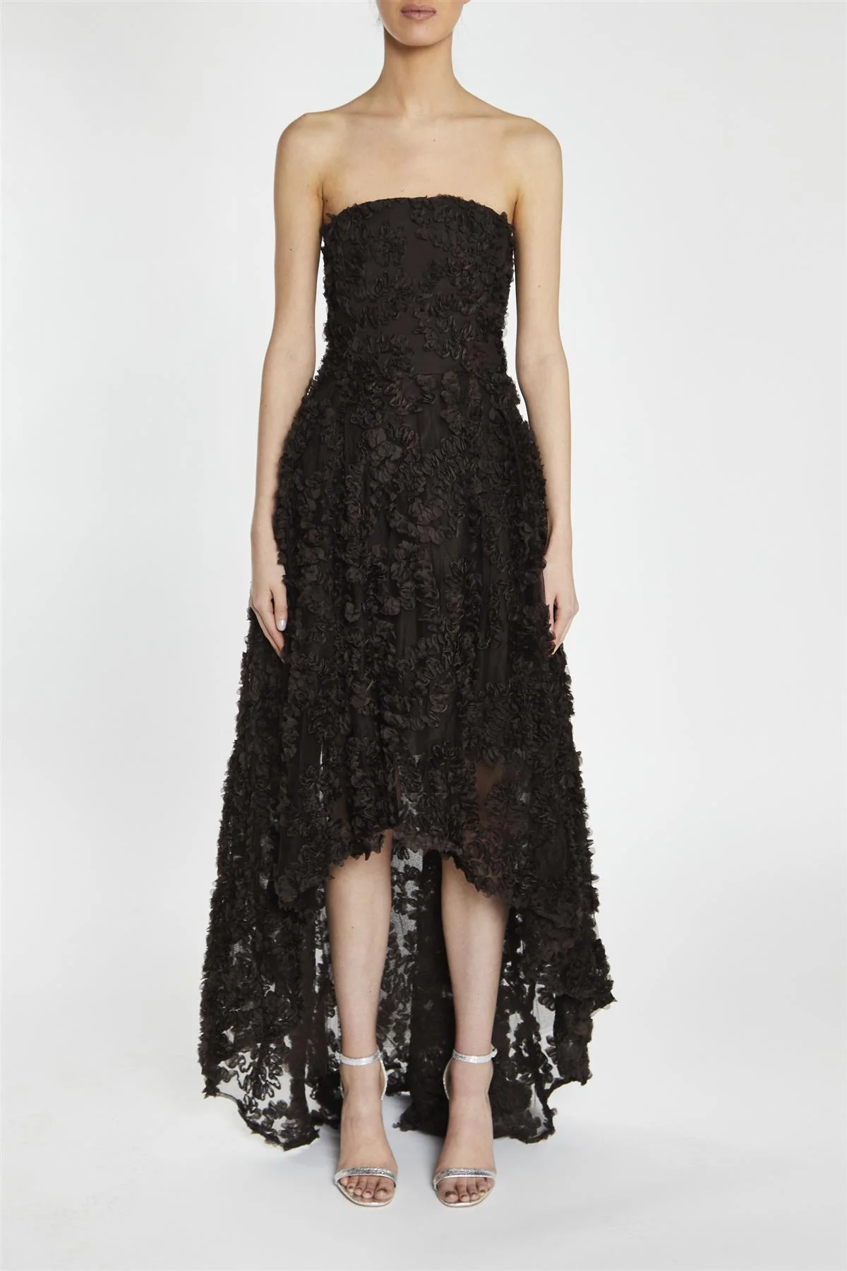 Eden Dark Chocolate Strapless Hi-Low Dress