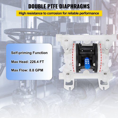 Druckluft-Doppelmembranpumpe 7 GPM mit 1/2 Zoll Einlass und Auslass
