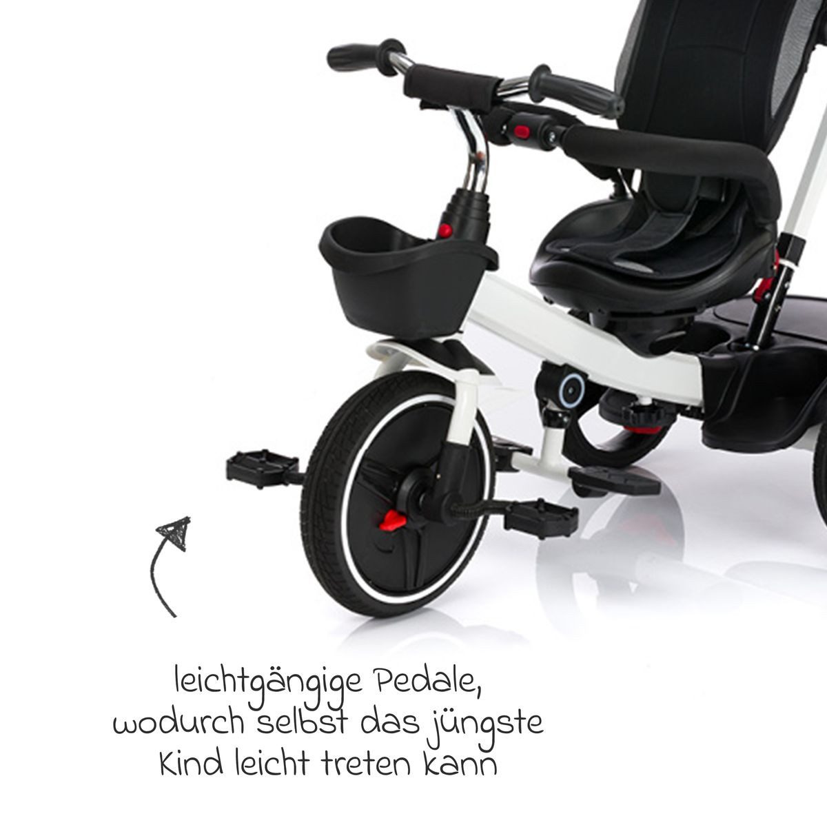 Dreirad-Kinderwagen Niki 360 - Weiß Grau