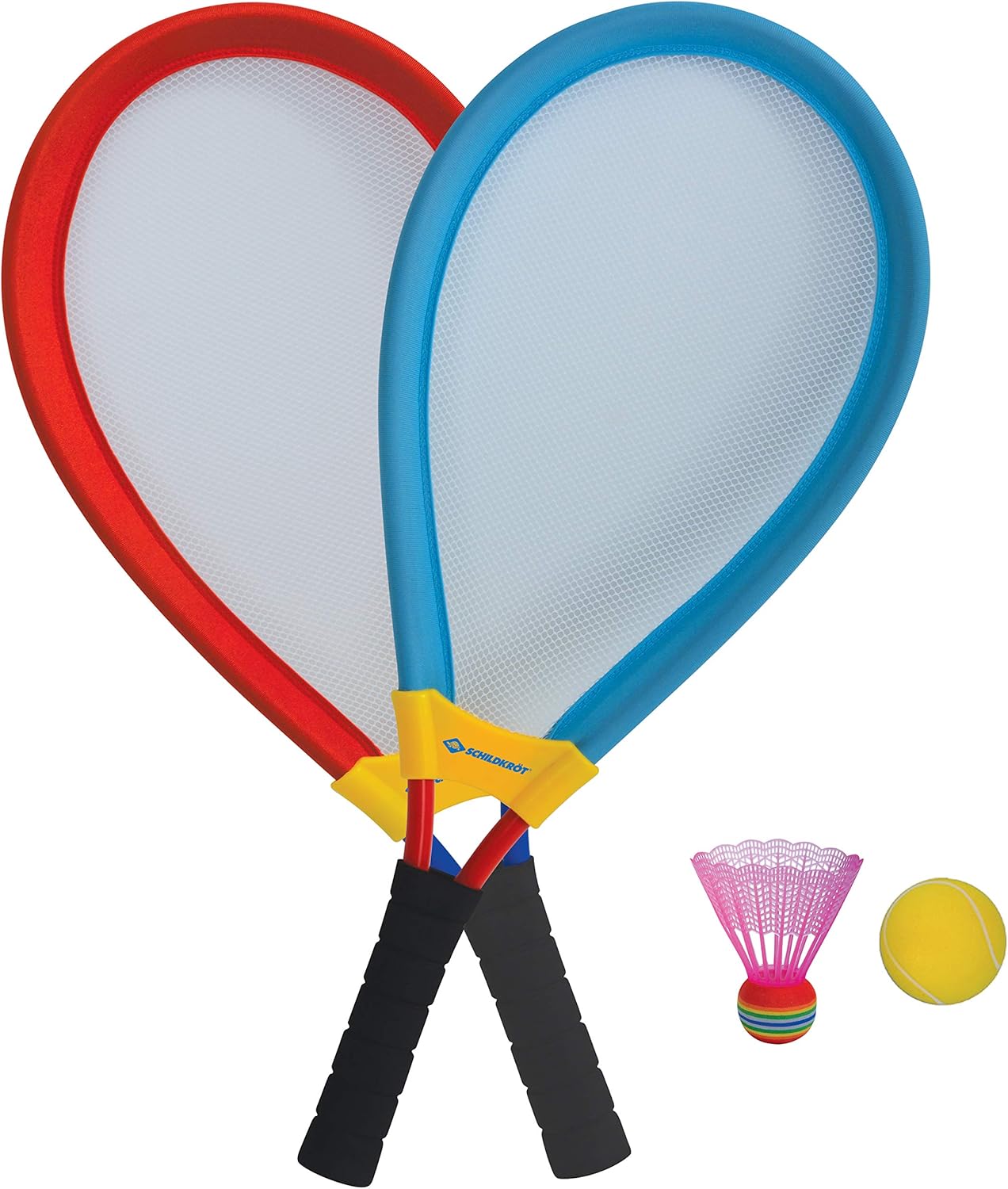 Schildkr?t Set di Racchette Giganti, 2 Racchette da Badminton XL con una Rete Elastica, una Palla Morbida e un Volano Jumbo Colorato, 970150