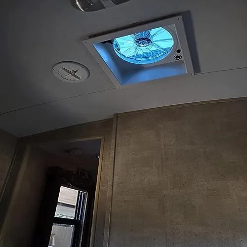 OUTPRIZE 14&prime;&prime; RV Roof Vent Fan, 12V Remote Control, Quiet, Smart with Rain Sensor, 10 Speed, Energy Efficient