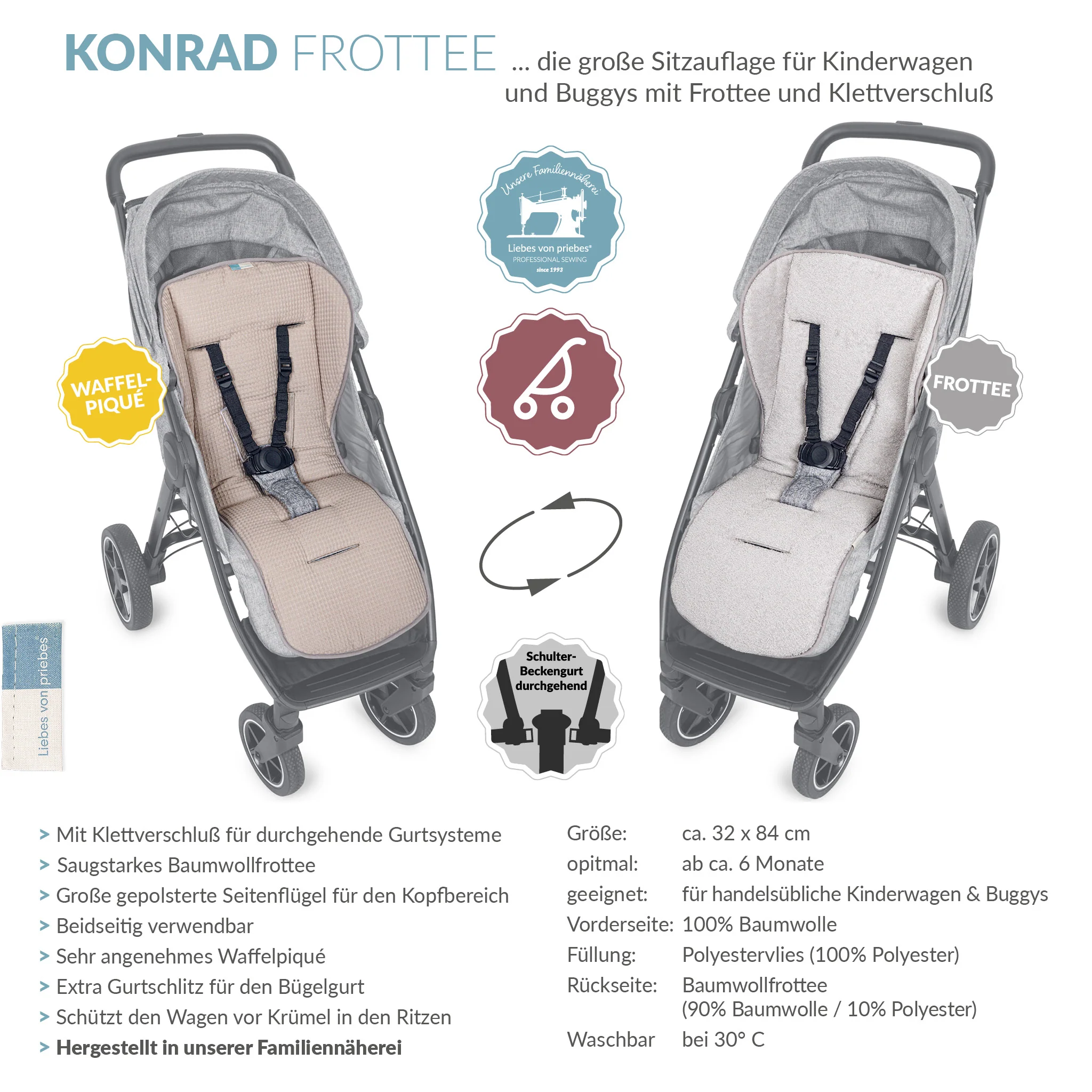 KONRAD die gro?e Buggysitzauflage mit Klett