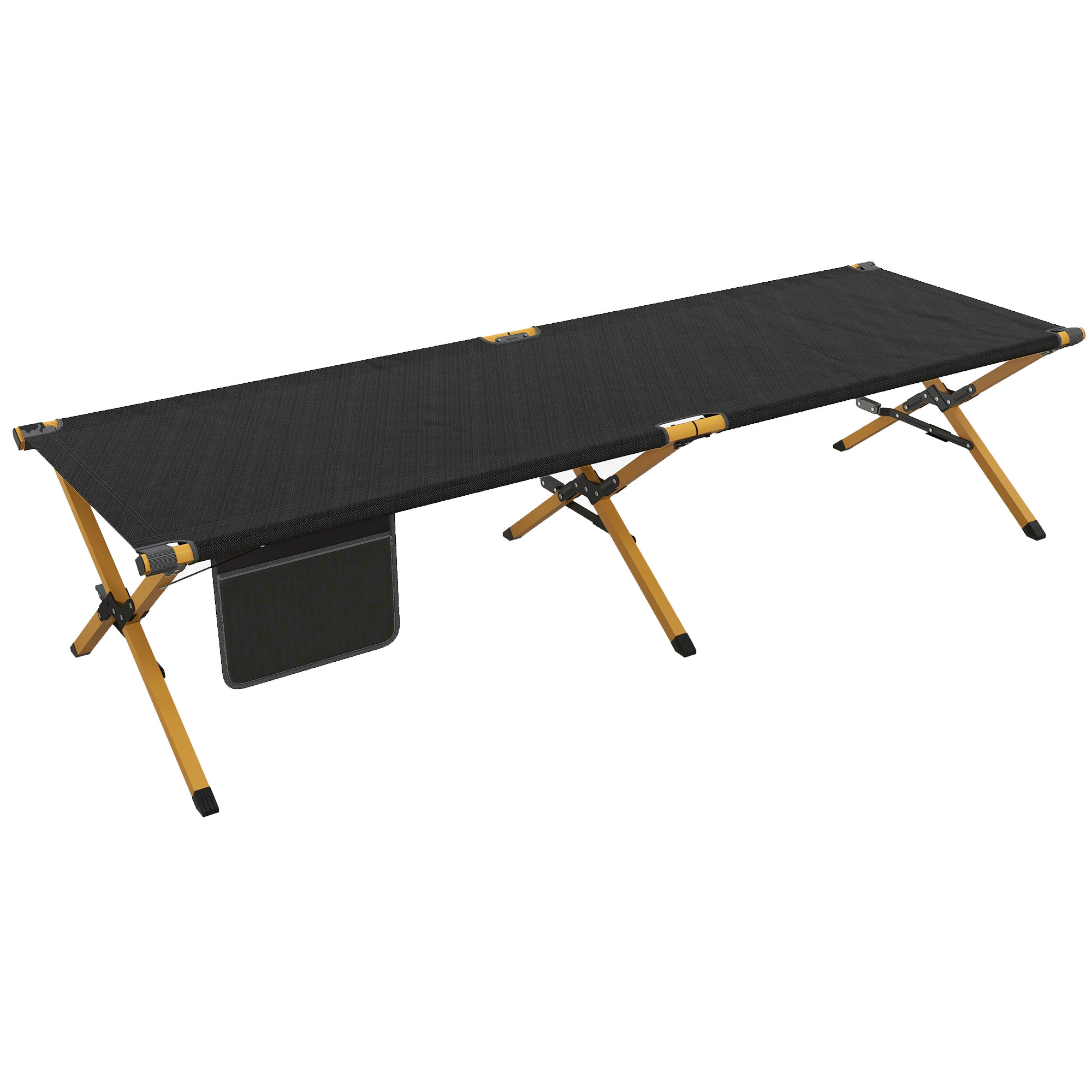 Outsunny Sonnenliege Strandliege Gartenliege, klappbar, wetterbeständig, 196 cm x 64 cm x 45 cm, Schwarz