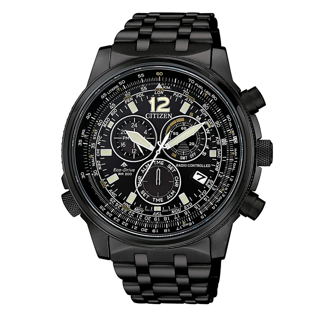 Orologio Citizen CB5865-82E Pilot Crono Radiocontrollato IP nero