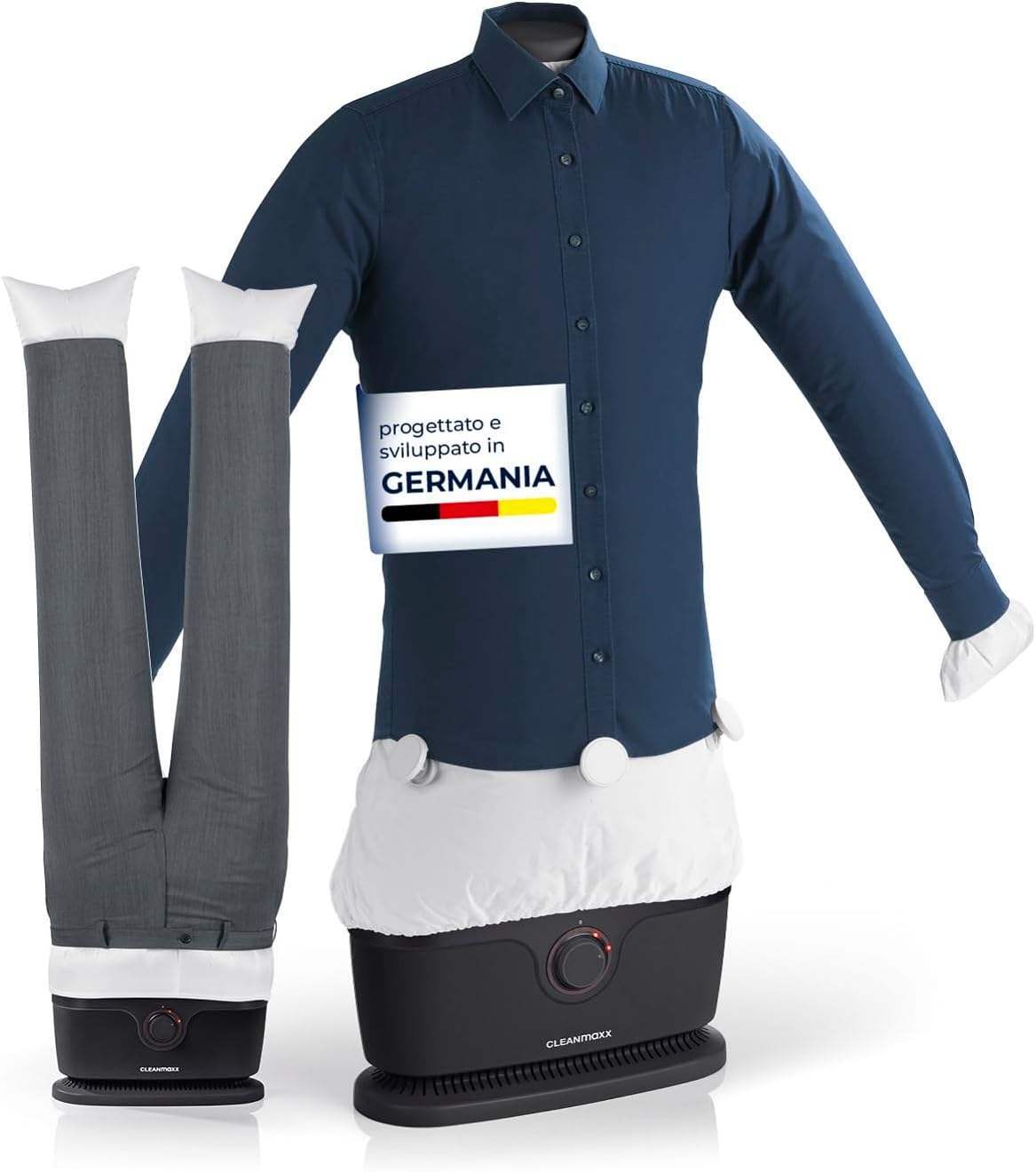 CLEANmaxx Automatic Iron for Shirts PRO with Trouser Attachment | Replaces Iron, Steamer | For Shirts, Blouses and Trousers | Innovative and Efficient