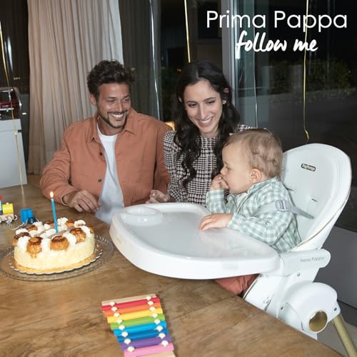 Peg Perego Prima Pappa Follow Me Seggiolone Pappa Neonati Reclinabile, Funzione Sdraietta, 4 ruote, Pieghevole e Ultracompatto, per Bambini da 0 a 3 Anni (0 15 kg), Licorice : Prima infanzia