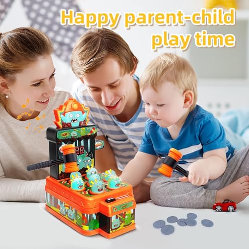 OKKIDY Baby Whack Game per Bambini di 3 4 5 6  Anni Mini Macchina da Gioco a Moneta con Due martelli Musica Giocattolo Gioco interattivo di Sviluppo educativo per Bambini, Ragazze e Ragazzi : Giochi e giocattoli