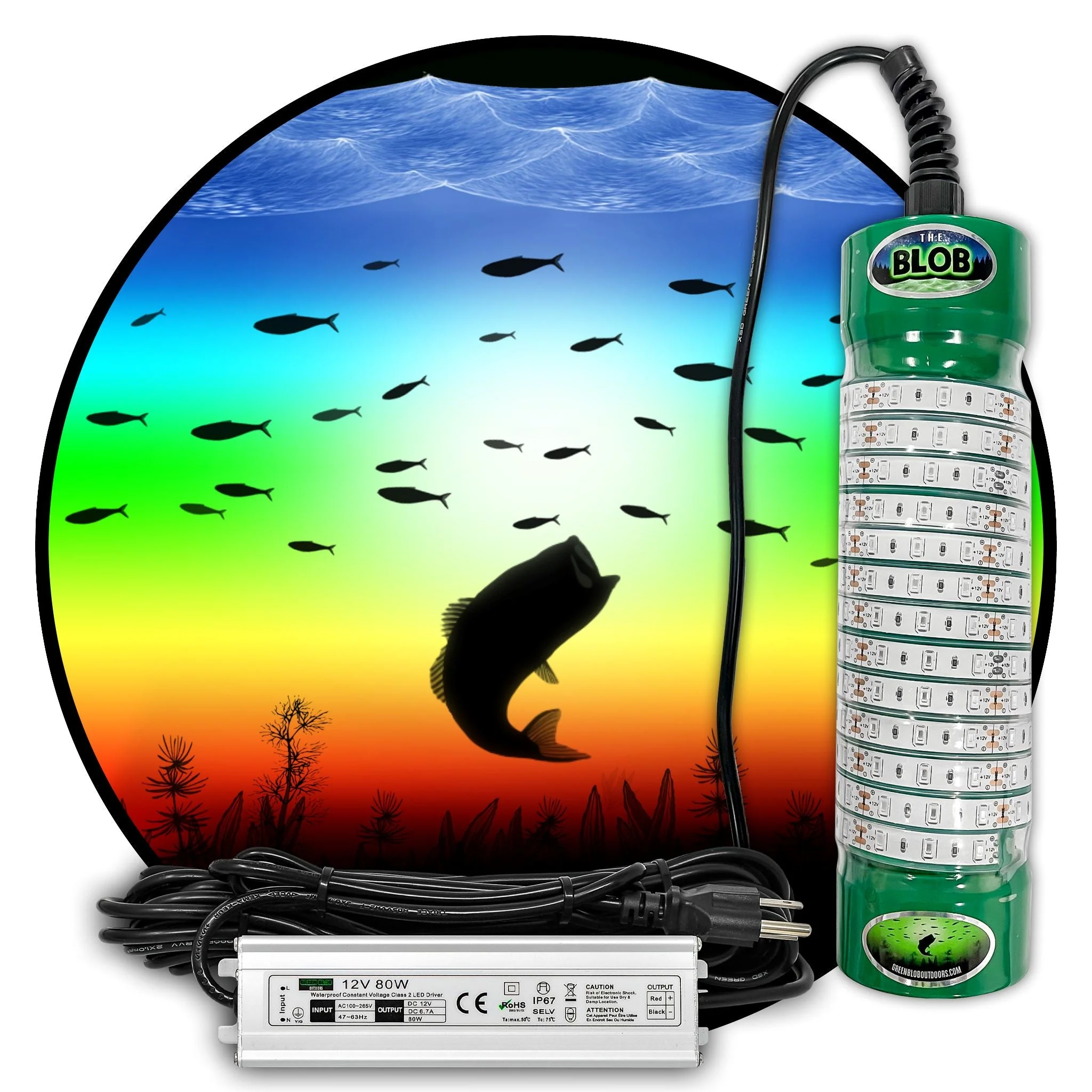 Multi-Color Color Changing LED Dock-7500 Underwater Fishing Light with Remote Control