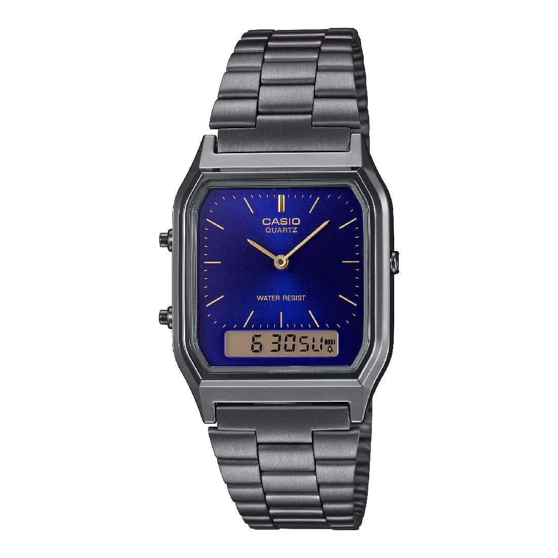 Casio vintage AQ-230EGG-2AEF GMT nero IP quadrante blu