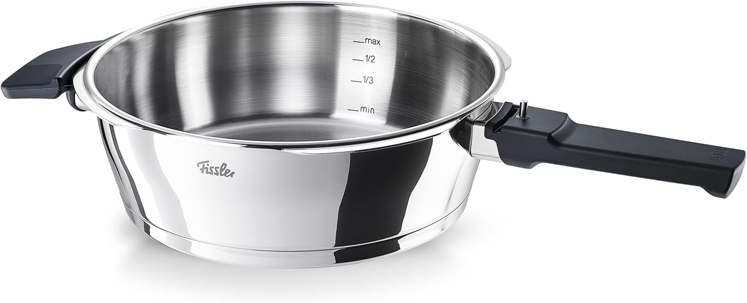 Fissler Vitaquick/Schnellkochtopf-Set, 3-teilig (1 Schnellkochtopf 4,5 L + 1 Schnell-Bratpfanne 2,5 L - Ø 22 cm) – Induktion