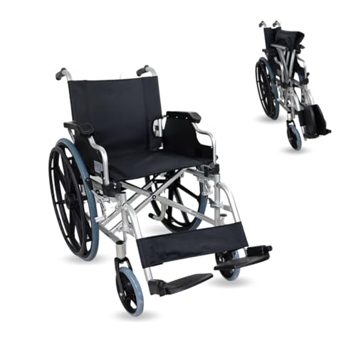 Mobiclinic®, Sedia a rotelle, Pieghevole, Leggera, Sistema sottoporta, Freno di stazionamento, Modello ópera, Alluminio, Ruote piene, Braccioli pieghevoli, Pedane estraibili, Ergonomica : Amazon.it: Salute e cura della persona