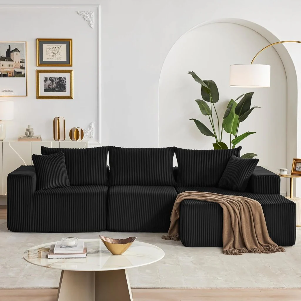 108 inch sectional sofa, cloud sectional sofa with deep seat, modern sectional L shaped sofa