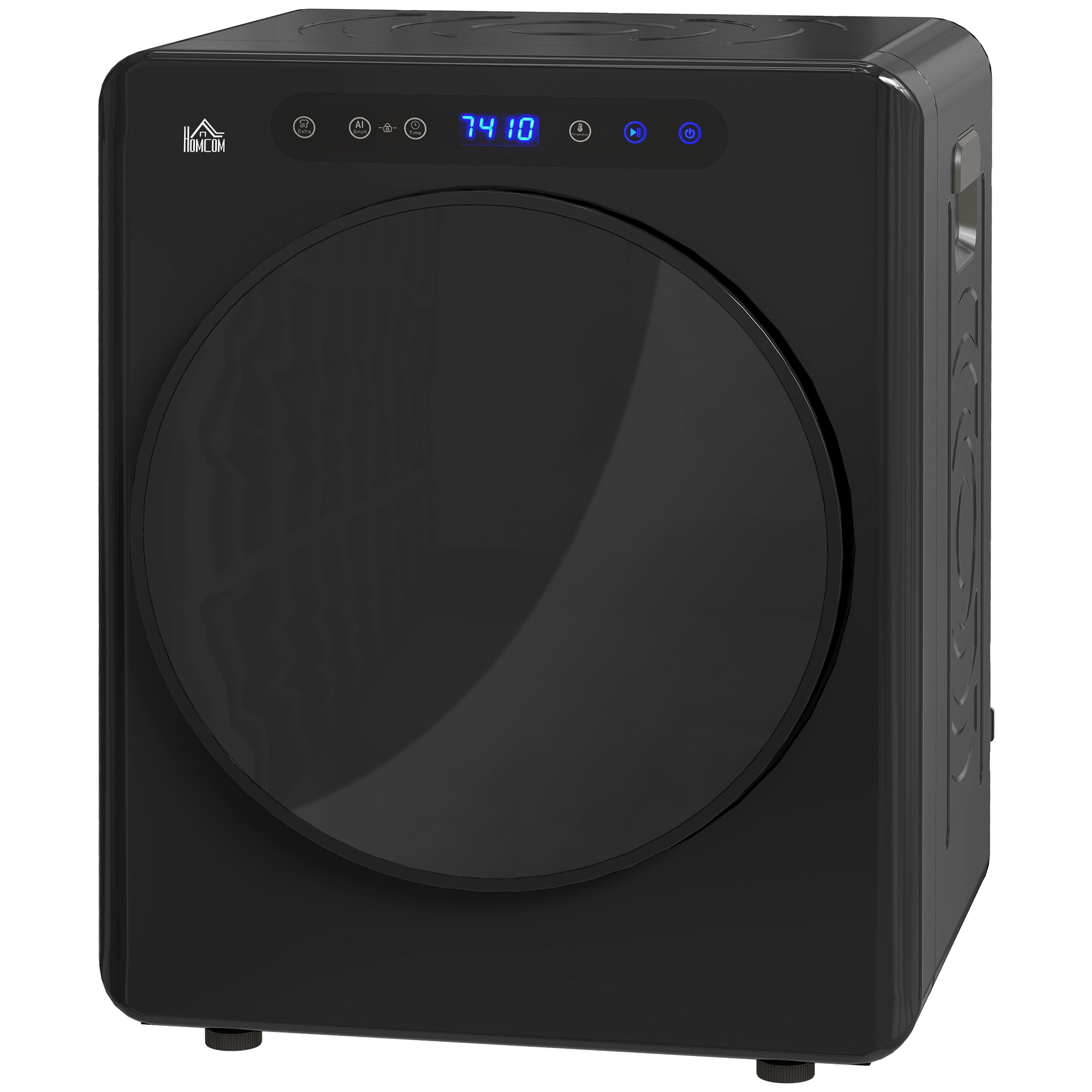 HOMCOM Wäschetrockner, 6 Programme, 40-60℃, 4 kg Kapazität, kompakt, Touch-Bedienung, Schwarz