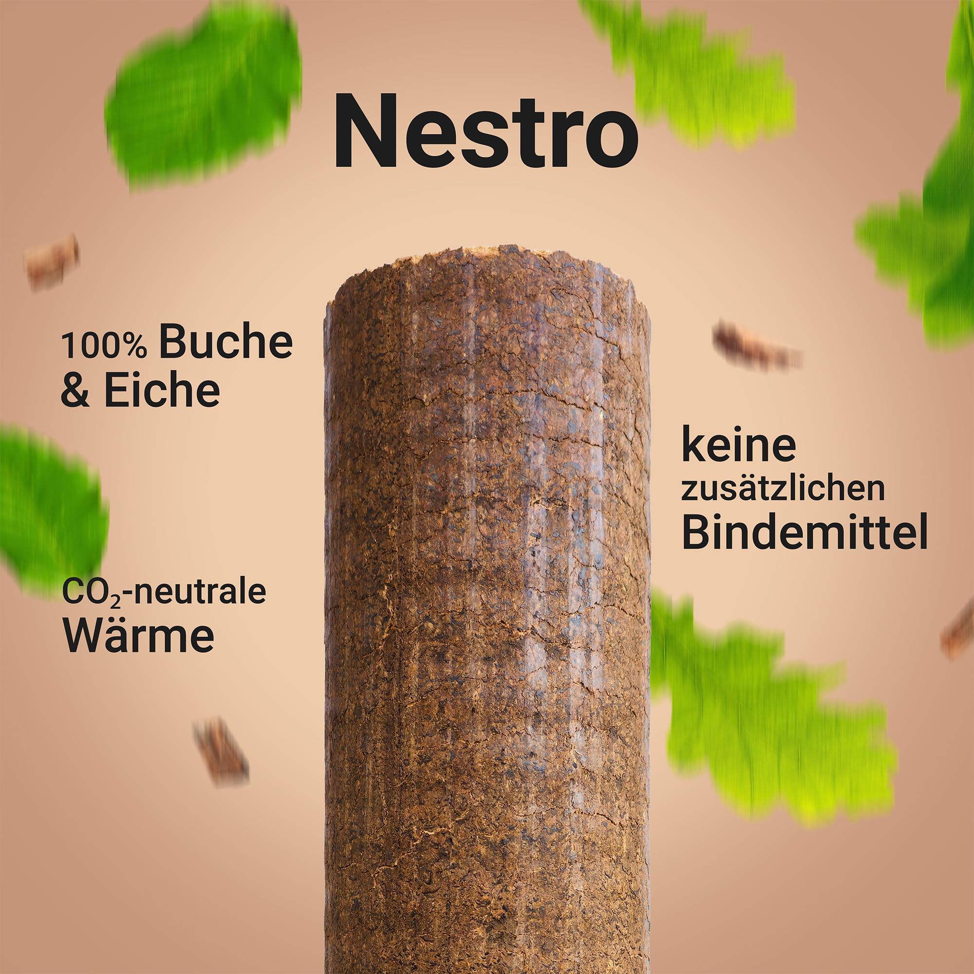 960 kg Palette Nestro Hartholzbriketts Buche Eiche Kamin Ofen Heizen Premium Öko Holzbriketts Gluthalter