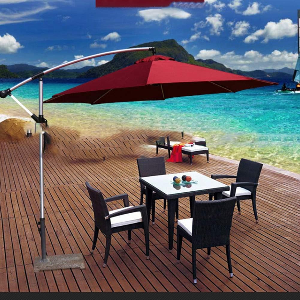 Garten Parasols Parasol, 2,7 m Terrasse Garten Regenschirm Schatten, Ausleger hängen 8 Rippen-Parasol in Aluminium Anti-UV-Sonne für Strand/Pool/Terrasse/Außendacher-Schutzzelt im Freien Parasole