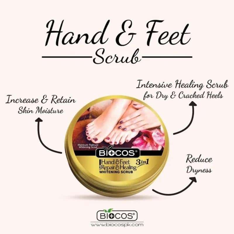 Biocos Hand & Feet Scrub  🌟 Repair Darkspots and Cracked Heels