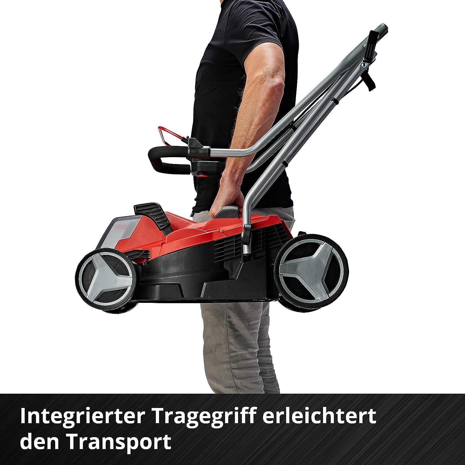 Einhell Akku-Rasenmher GE-CM 18/33 Li-Solo Power X-Change (18 V, 33 cm Schnittbreite, bis 200 m, Brushless, 30L Grasfangkorb, 25-65 mm Schnitthhe, ohne Akku)