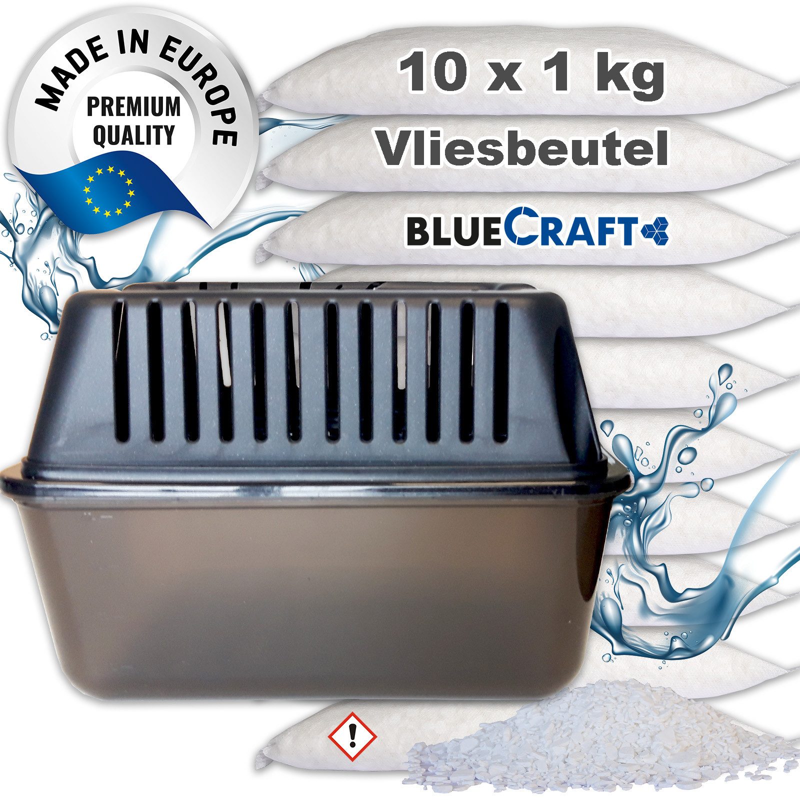 Luftentfeuchter Nachfüllpack Granulat Box Raumenfeuchter + 10x 1kg Granulat Vliesbeut