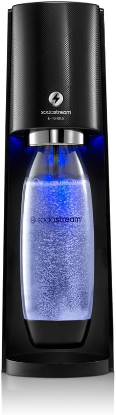 SodaStream Terra Megapack Water Carbonator for Turning Water into Sparkling Water Including Co2 Cylinder - 2 x 1 Litre Bottle, 1 Half Litre Bottle, 28.7 x 19.5 x 43.7 cm