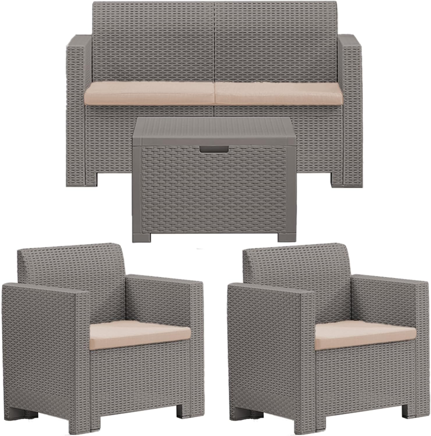 BICA 9067.4 Set Nebraska 2 Salottini, Antracite, 281 X 155 X 79 Cm
