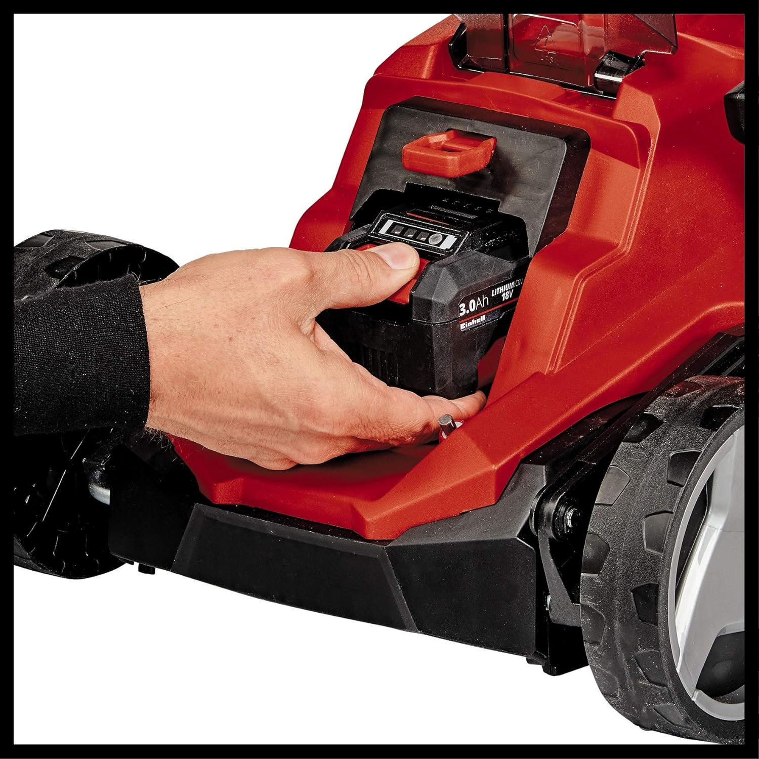 Einhell Akku-Rasenmher GE-CM 18/33 Li-Solo Power X-Change (18 V, 33 cm Schnittbreite, bis 200 m, Brushless, 30L Grasfangkorb, 25-65 mm Schnitthhe, ohne Akku)