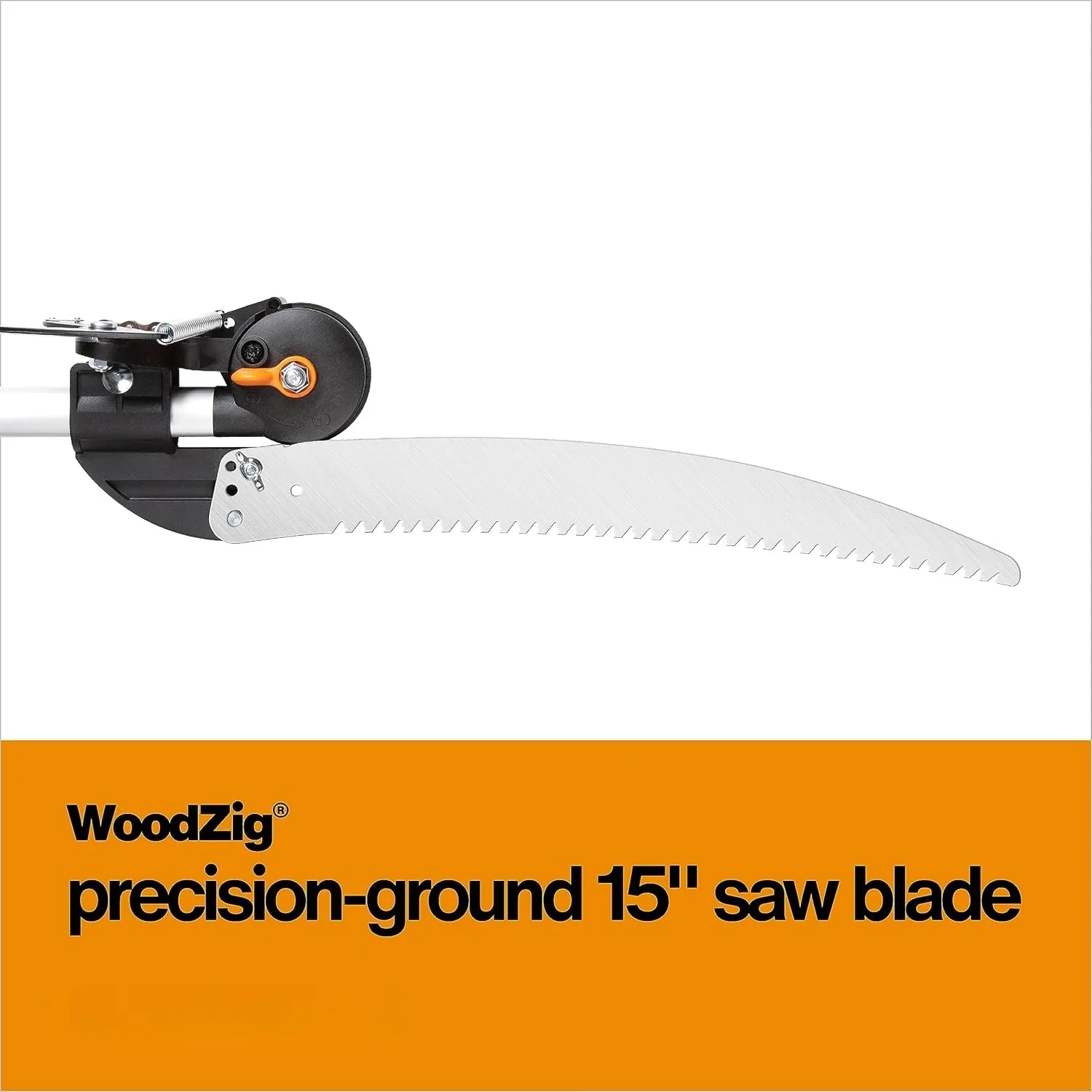 2-in-1 Extendable Tree Pruner and Pole Saw (Extends 7.9 - 12 feet) with Rotating Head, Pruning Stik Model with15-Inch Double-Grind Saw Blade, and Double Locking System