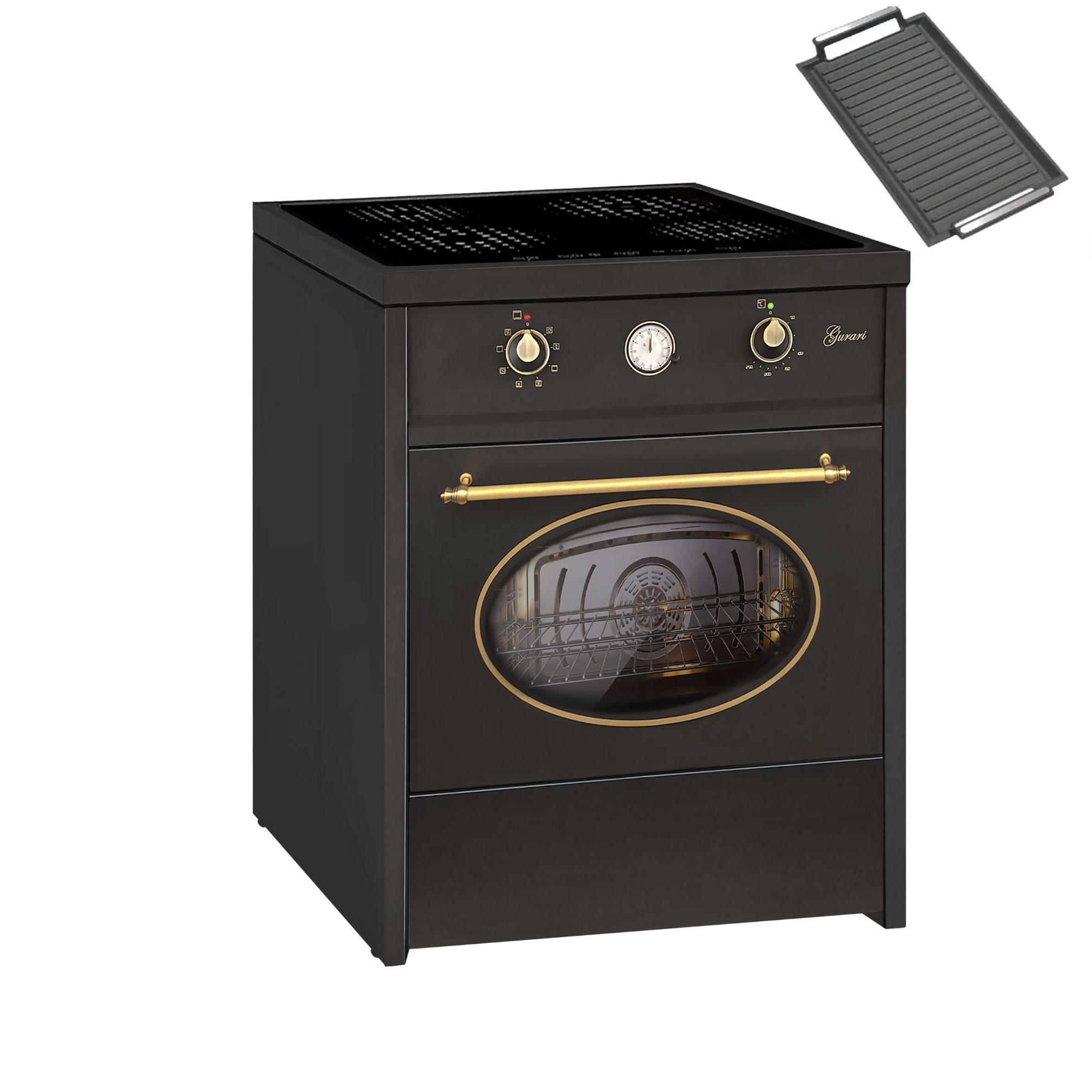Induktions-Standherd 60 cm Induktionsherd Freistehend 60 L GCH E 612+Grillplatte