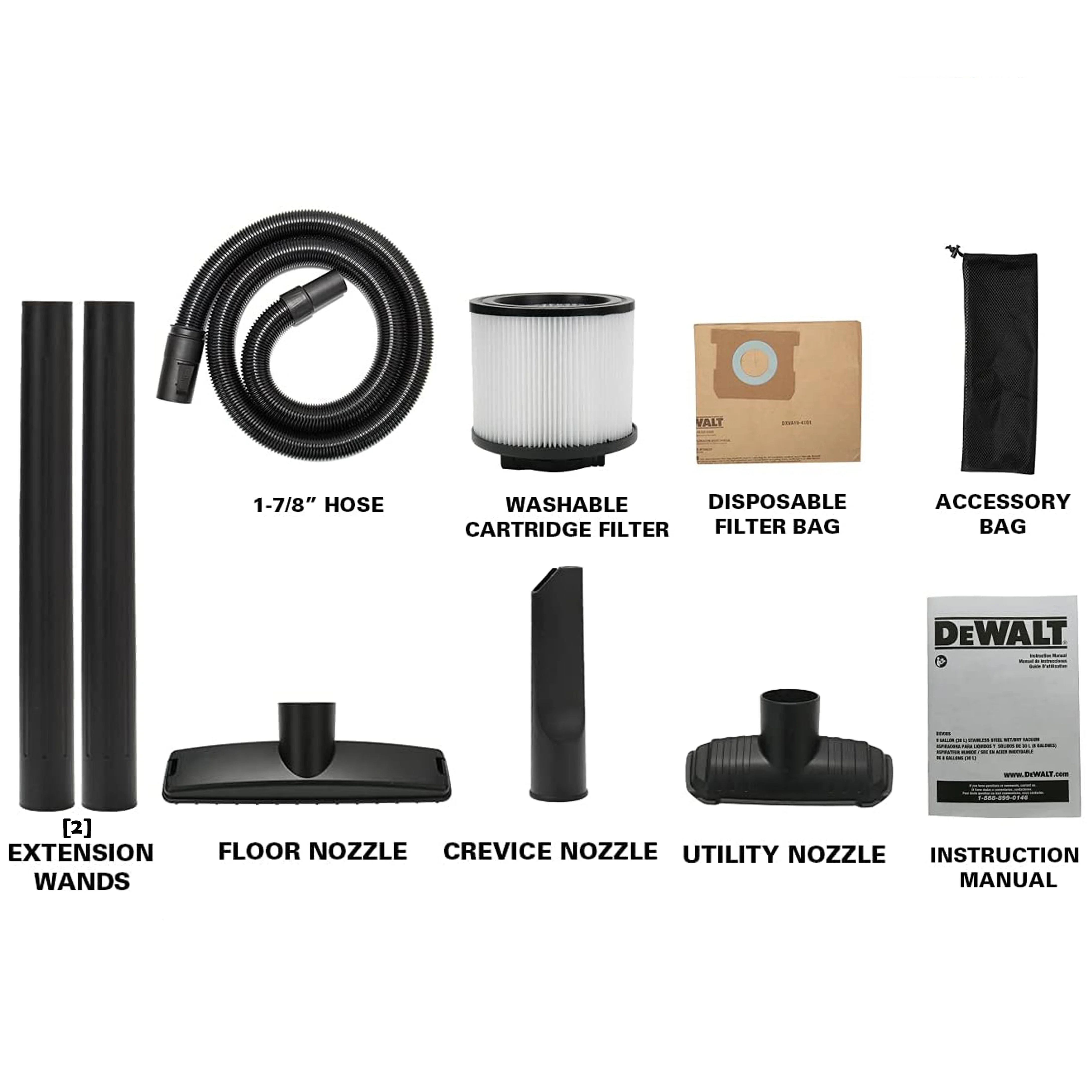 Dewalt DXV08SA Stainless Steel Wet/Dry 8-Gallon 5 HP Vacuum (Retail)