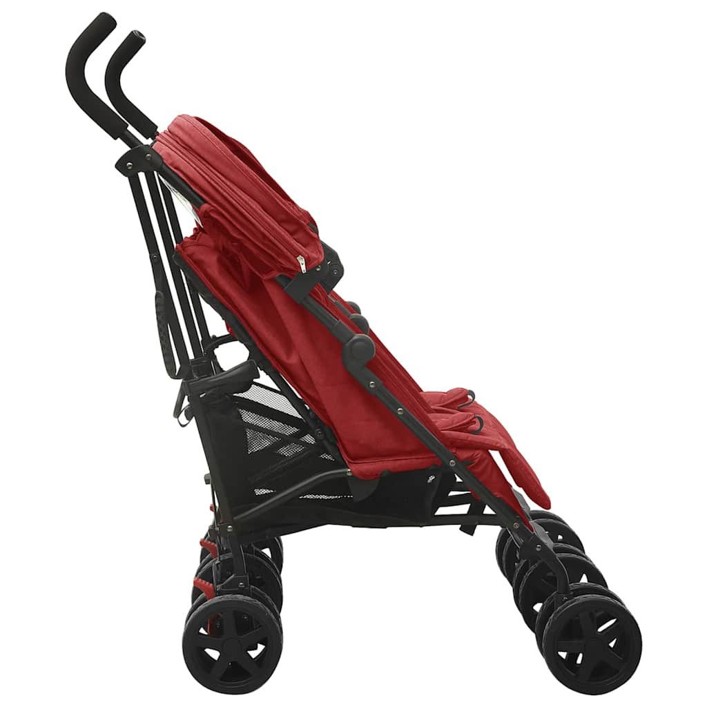 Kinder-Buggy Geschwisterwagen Rot Stahl