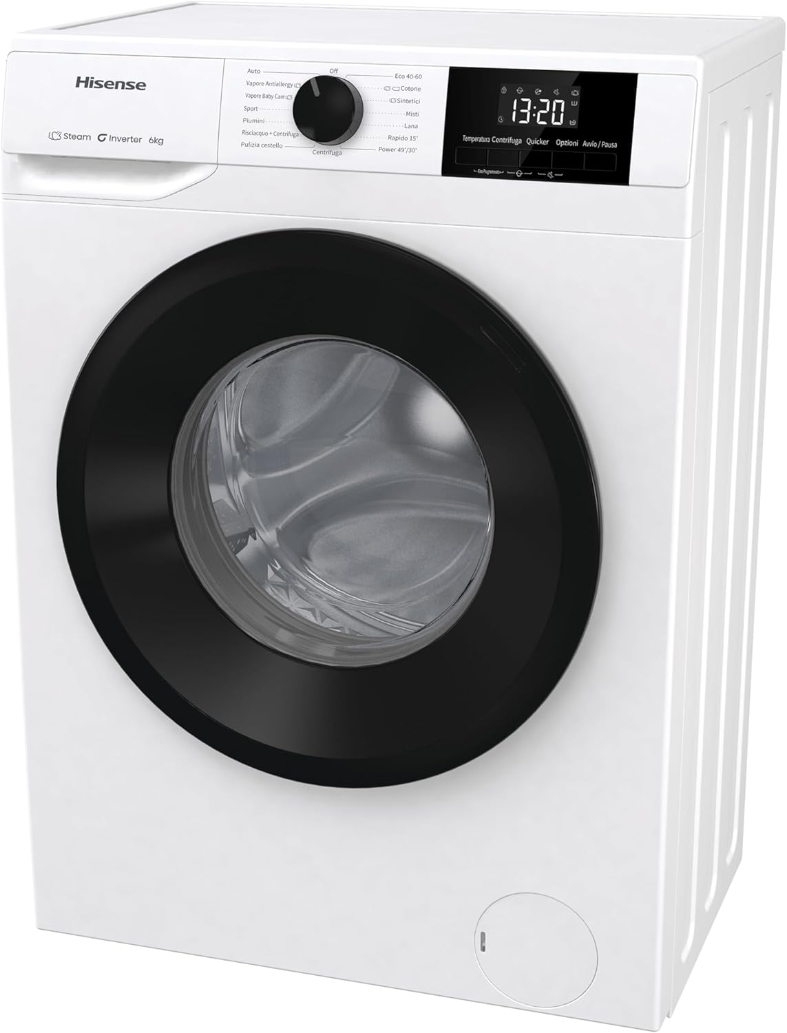 Hisense WFVB7012EM Front Load Washing Machine 7 kg 1200 rpm 15 Programs Steam LED Display Rapid Program Delay Start Child Lock