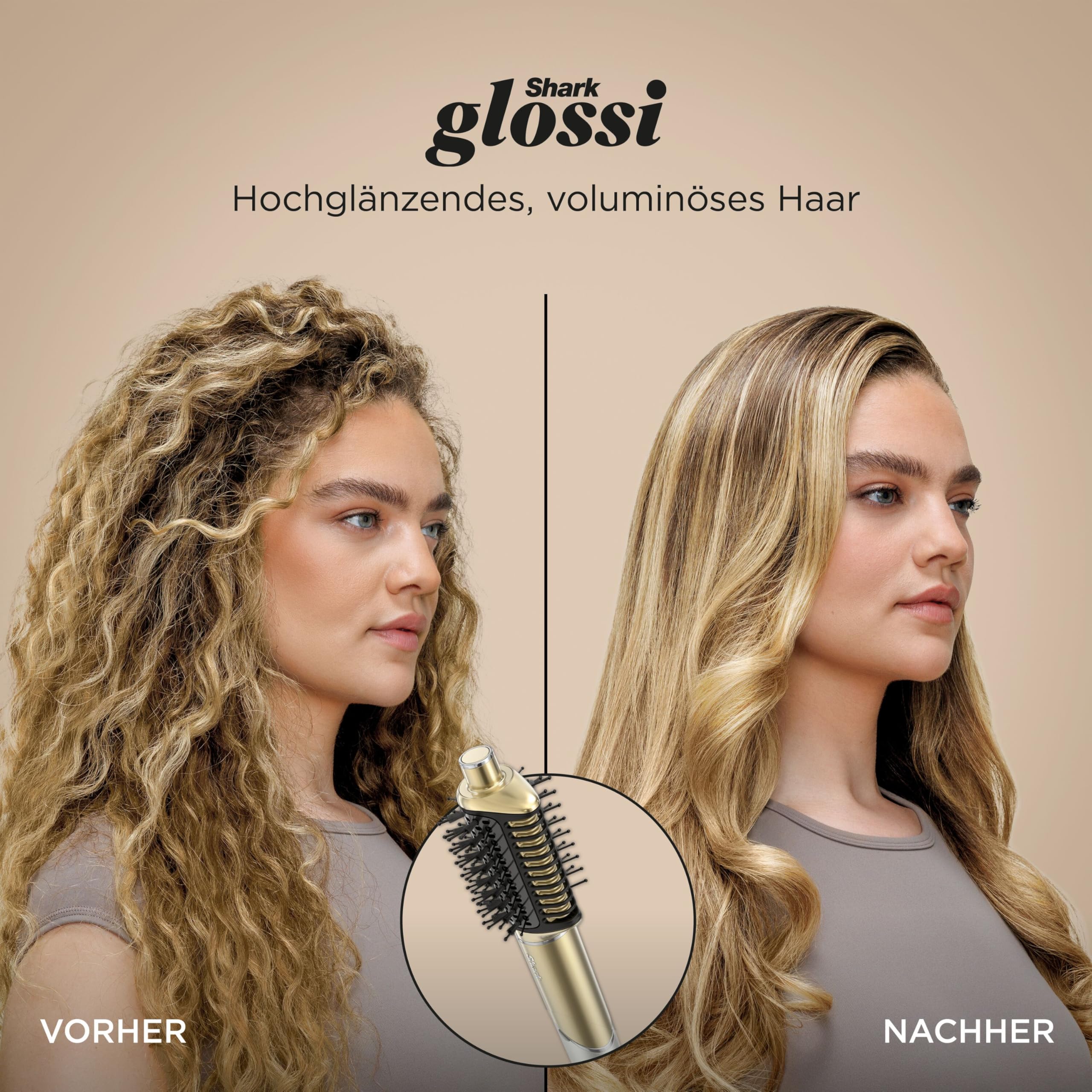 Multistyler und Haartrockner für glatte Haare, Wellen und Locken mit 5 Aufsätzen, 1500 Watt, Keramik, Gold