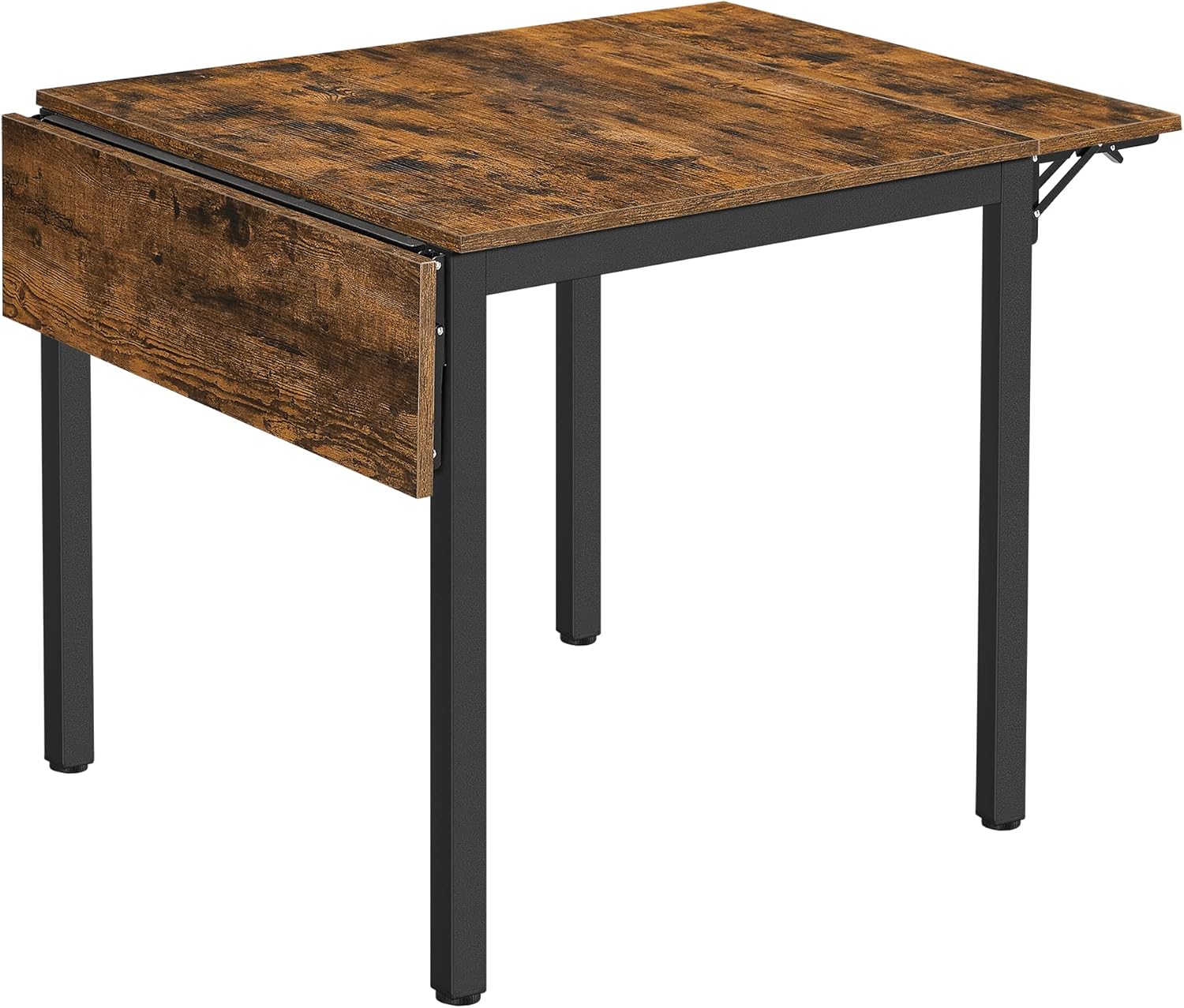 VASAGLE Tavolo da Pranzo Estensibile, Tavolo Pieghevole per 2-4 Persone, Tavolo da Cucina per Piccoli Spazi, Nero Ebano e Nero Inchiostro KDT077B03