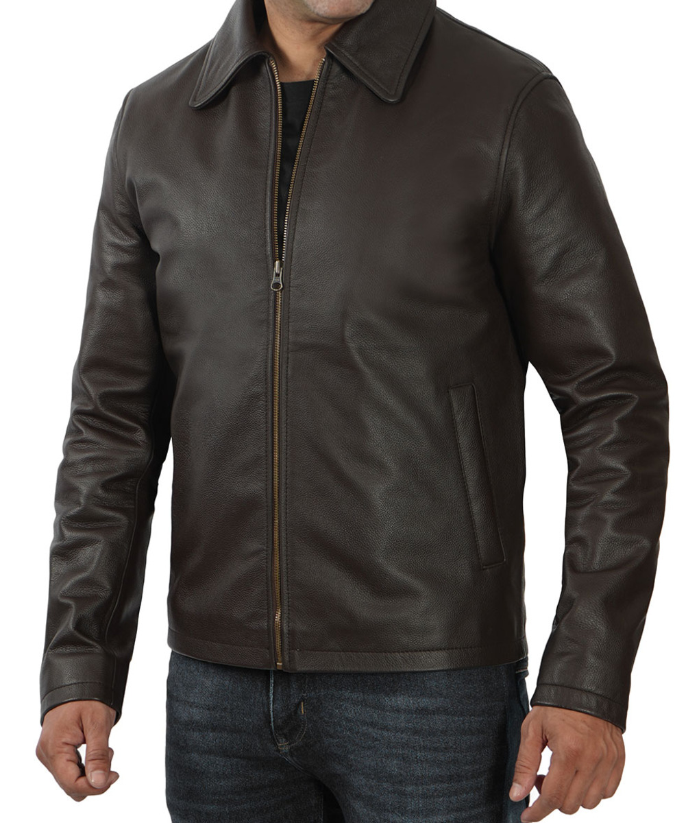 Mens Dark Brown Leather Jacket