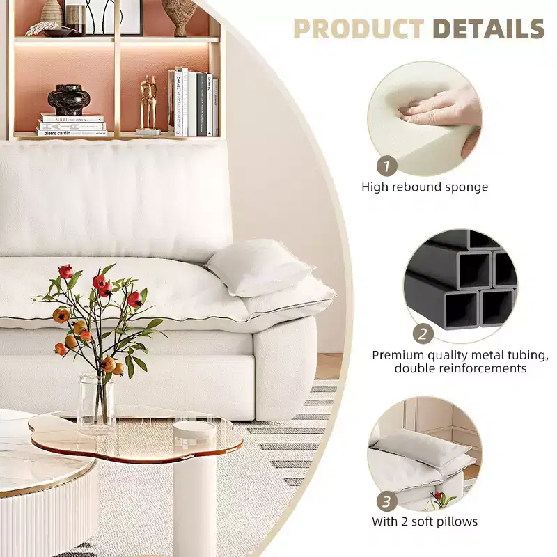 3-in-1 Convertible Queen Sleeper Sofa with Velvet Upholstery