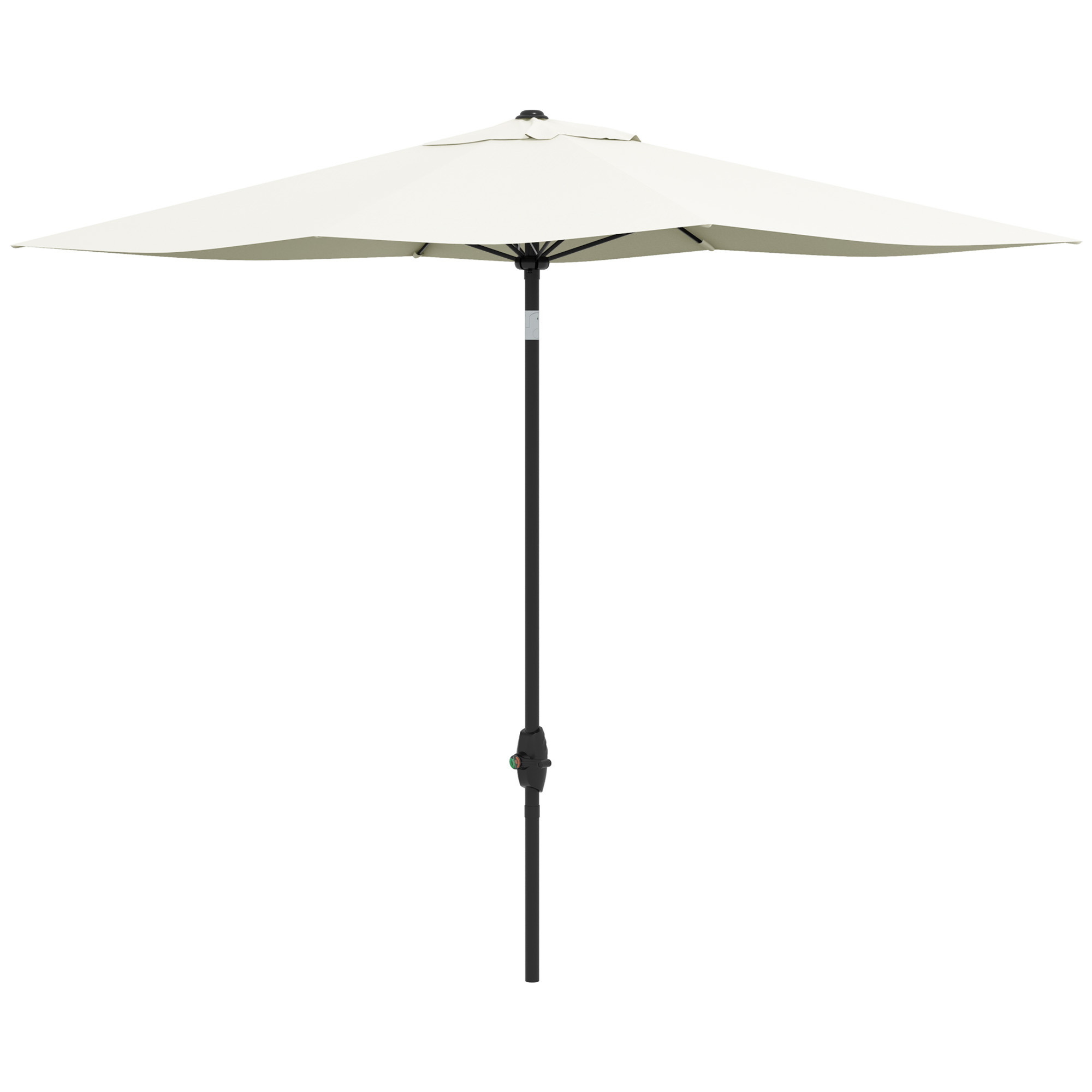 Outsunny Rechteckiger Sonnenschirm 2 x 3 m mit Kurbel, wasserabweisendes Polyestertuch 180 g/m² beige