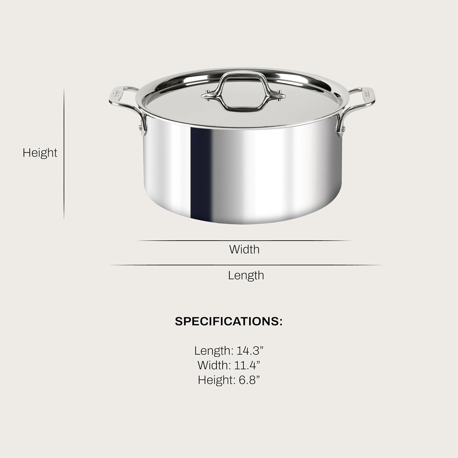 All-Clad D3 Stockpot 8 Qt Stainless Lid Induction Oven Safe