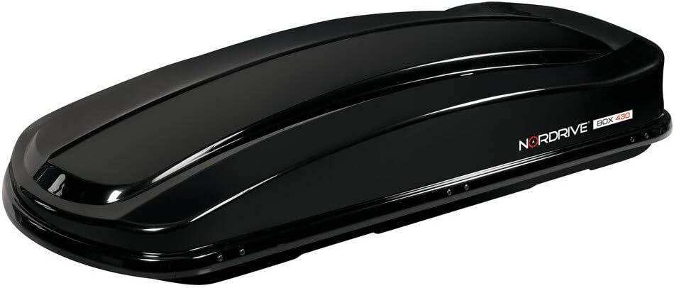 NORDRIVE N60012 Box 430, Box da Tetto per Auto in in ABS, 430 Litri - Nero Lucido