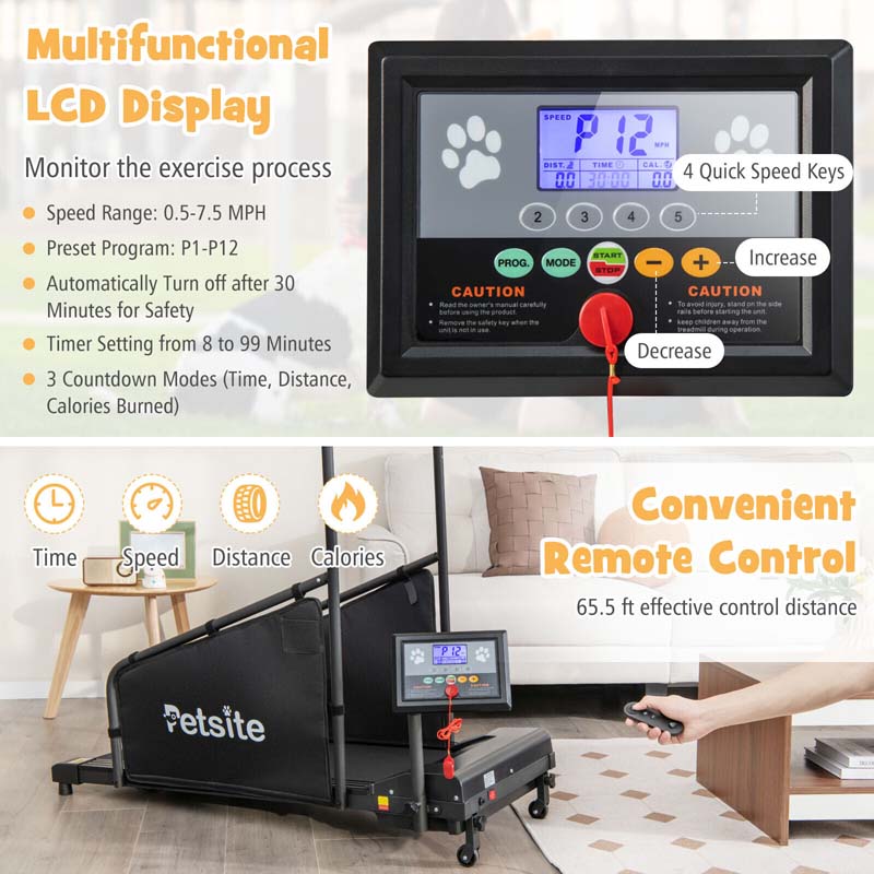 Eletriclife Dog Treadmill for Small/Medium Dogs Indoors Pet Running Training Machine